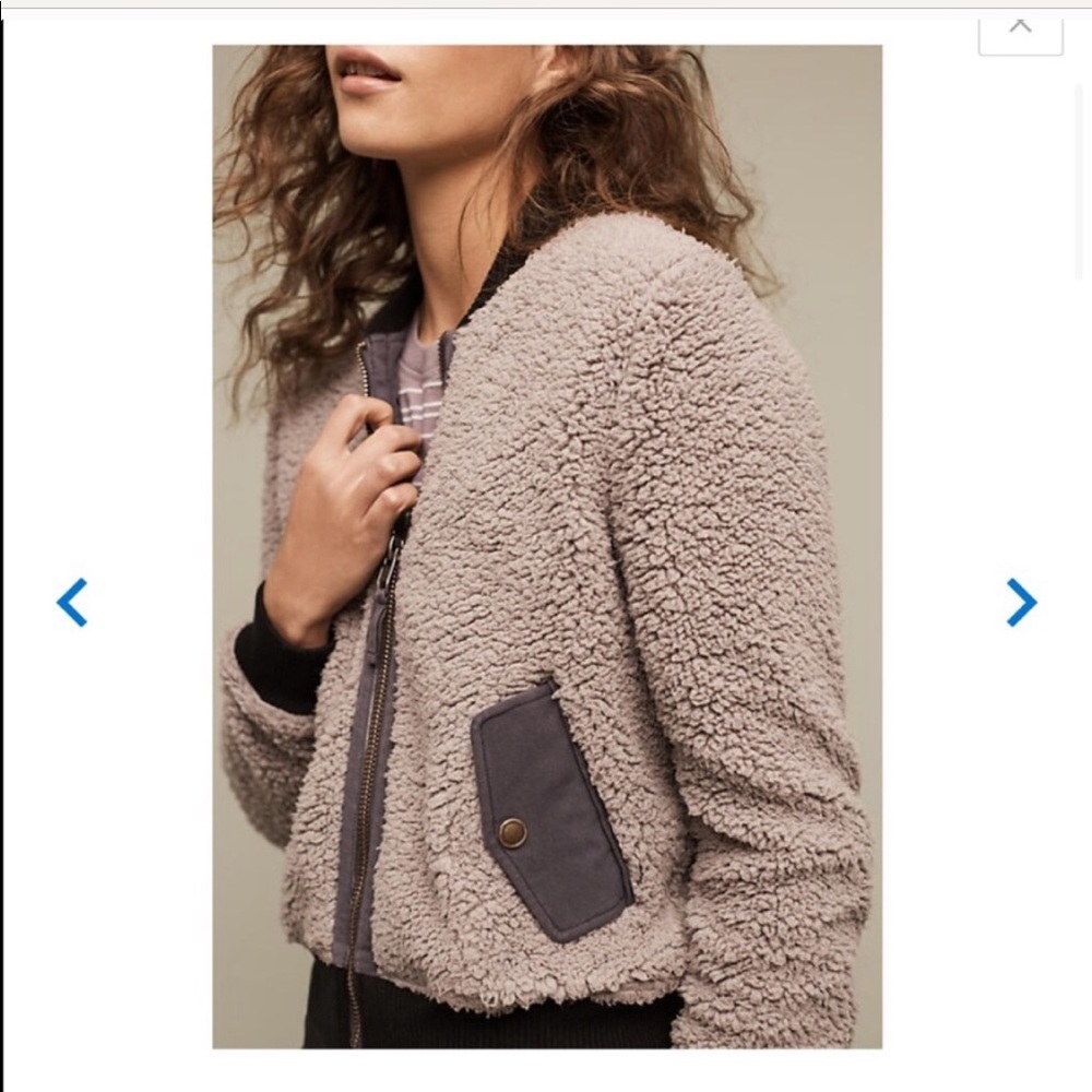Anthropologie Marrakech sherpa fleece bomber